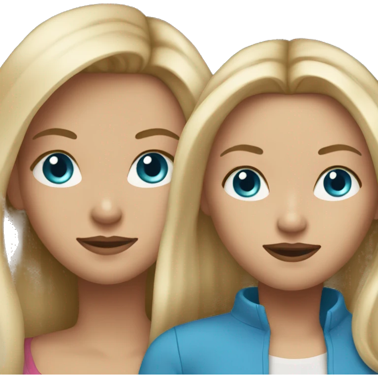 mom and daughter with long dirty blonde hair blue eyes emoji