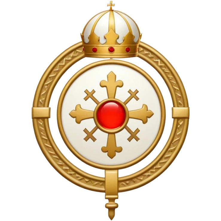 Pope's emblem with a touch of red emoji