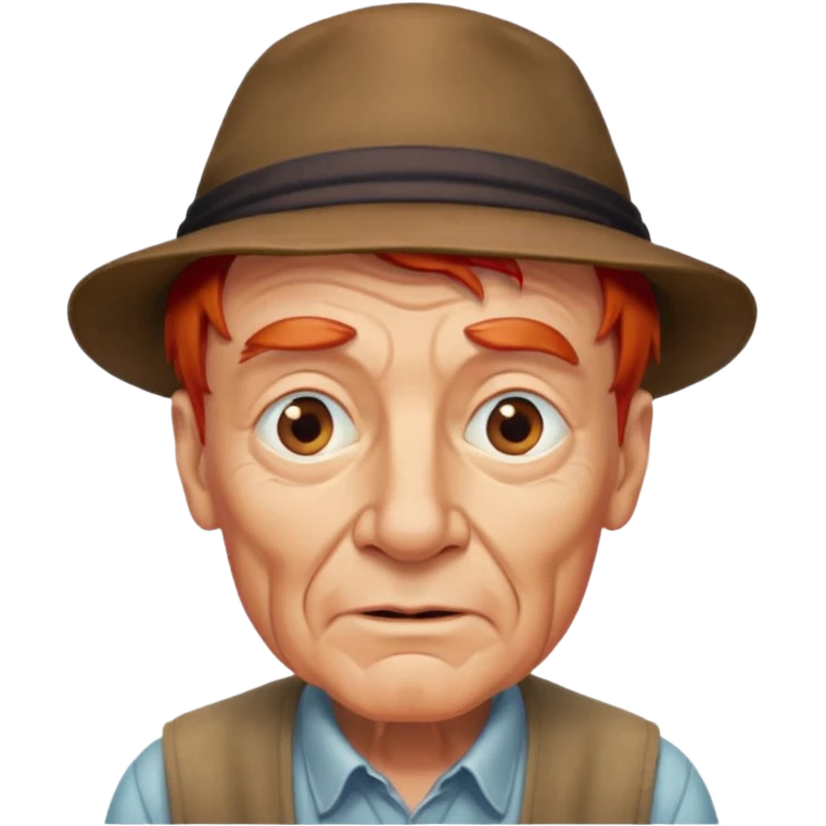 hatted and red haired old man emoji