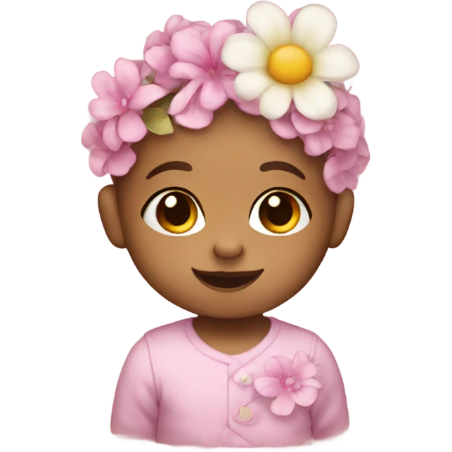 Baby wearing flower clip  emoji
