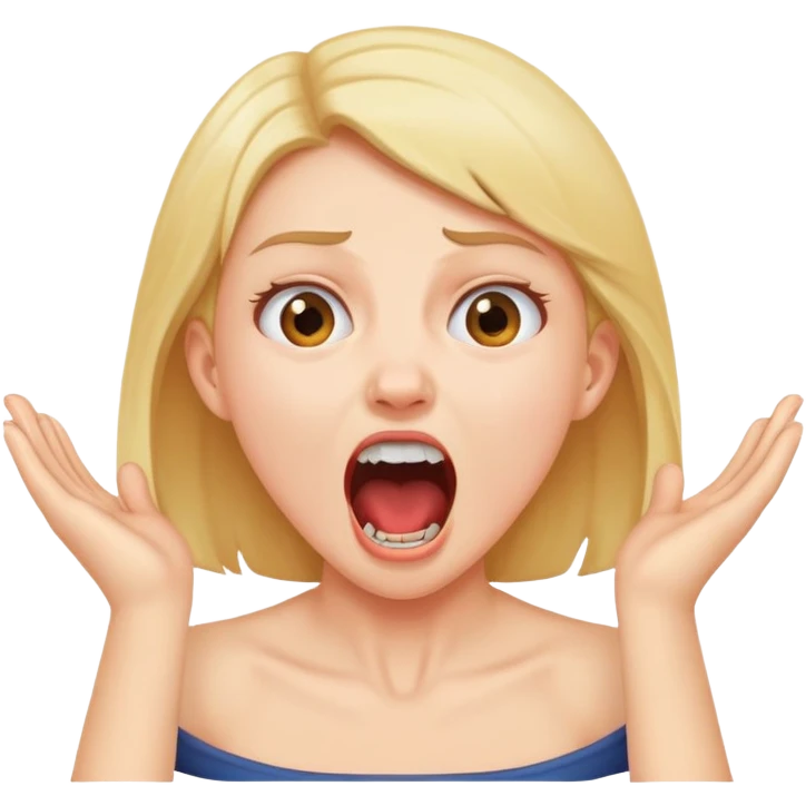 girl holding neck screaming  emoji
