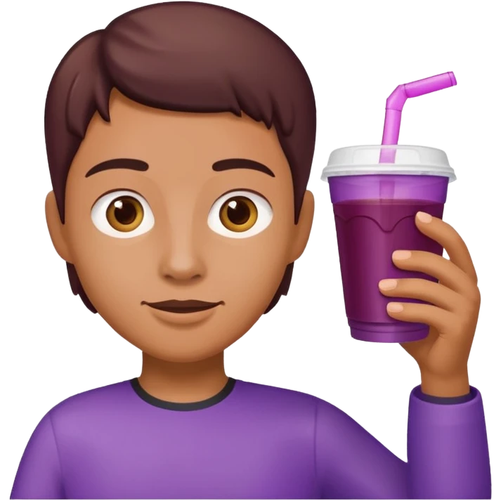 holding styrofoam cup of grape juice double cup emoji