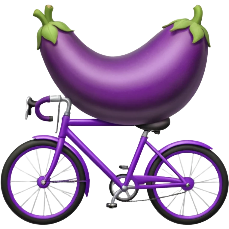 Eggplant on bike emoji