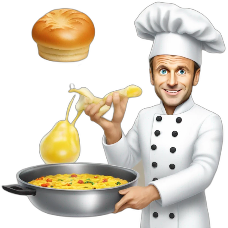 Emmanuel macron qui fait la cuisine emoji