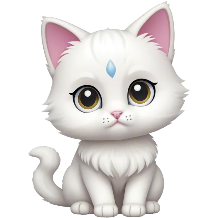 littlest pet shop white cat  emoji