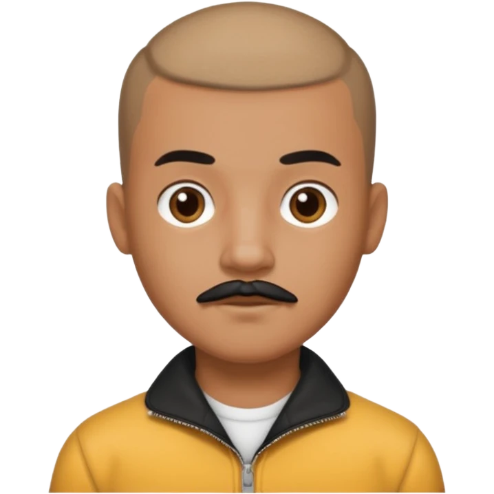 buzz cut boy with  black moustache emoji
