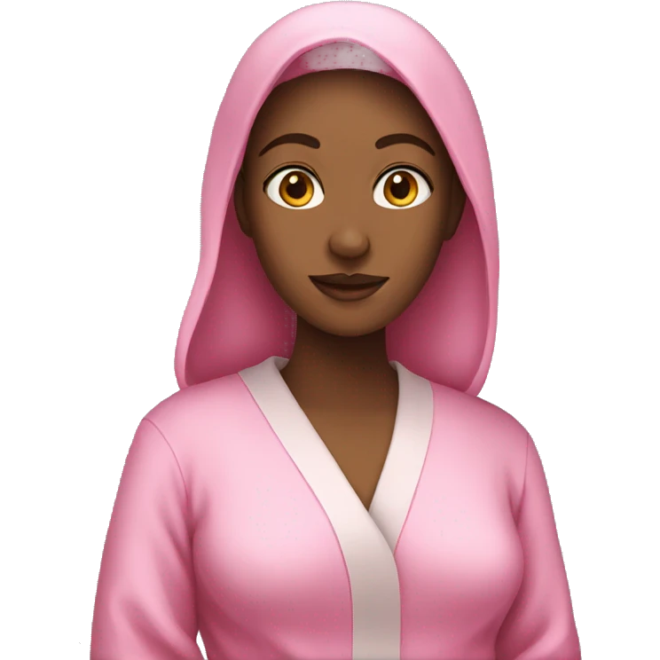 Woman wearing pink robe emoji