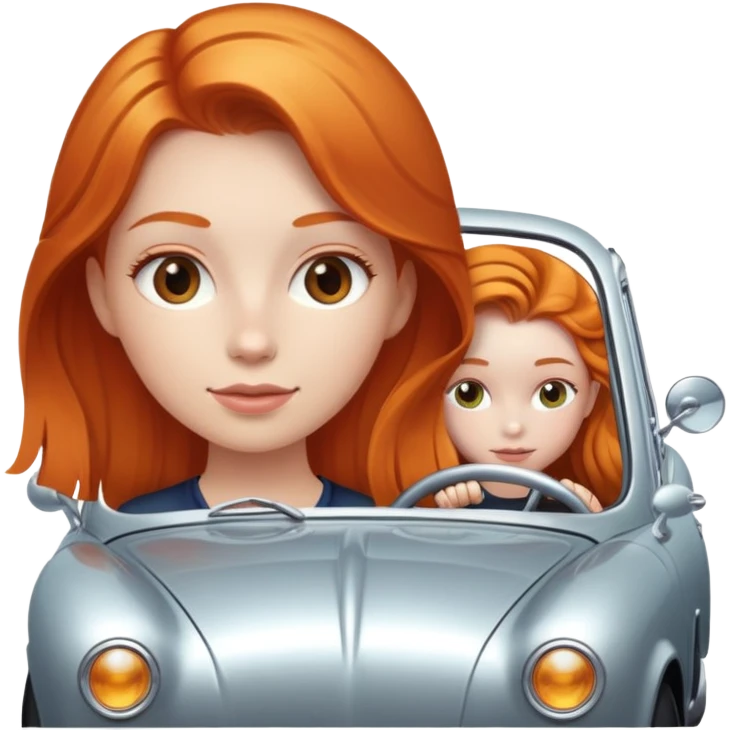 Girl with a ginger car emoji