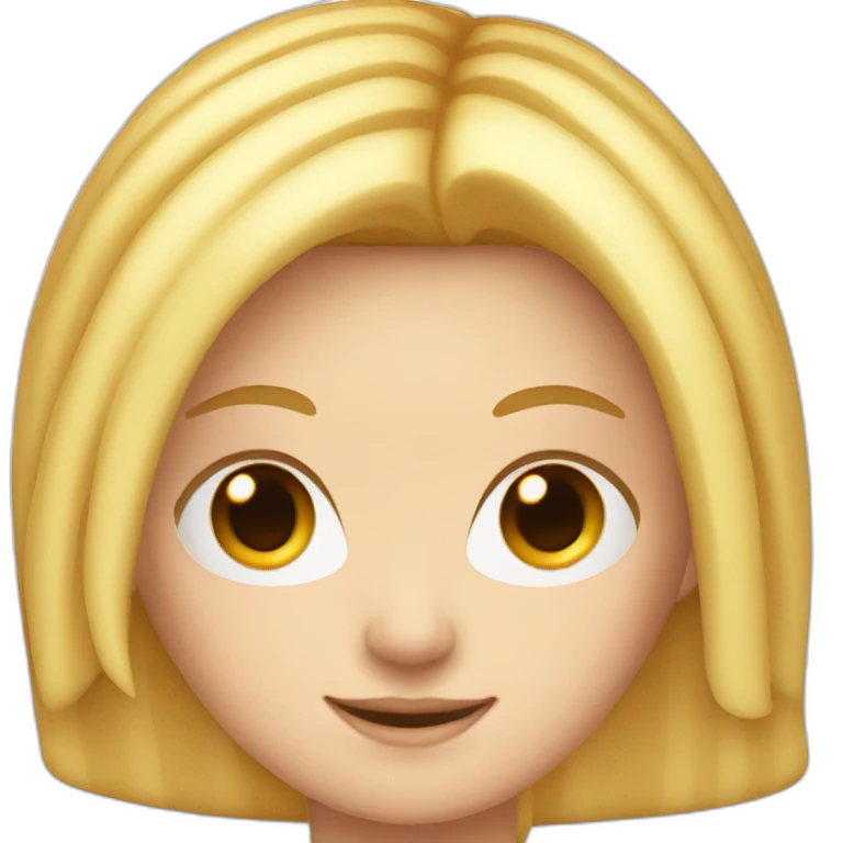 short white girl with stright long blonde hair and red strips in hair emoji