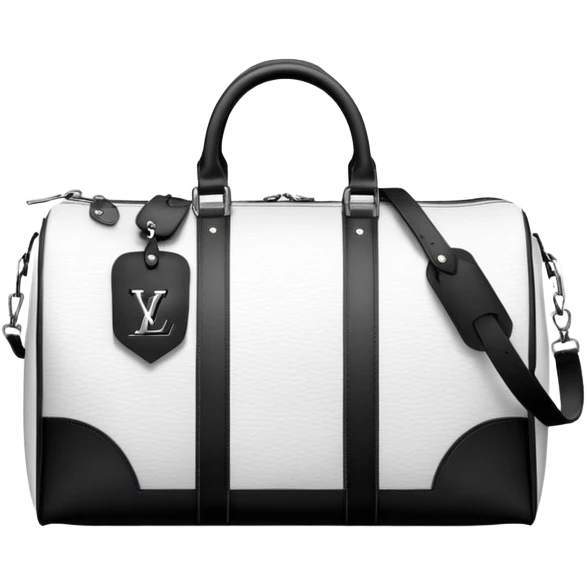 black and white duffle lv bag emoji