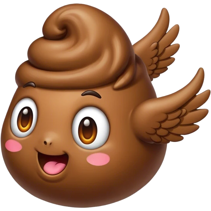 Flying poop emoji