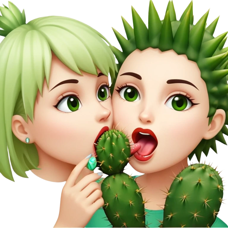 Голая женщина лижит кактус  emoji