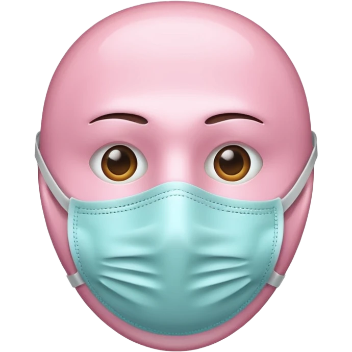 medical mask light pastel pink iOS emoji style variation 3 emoji