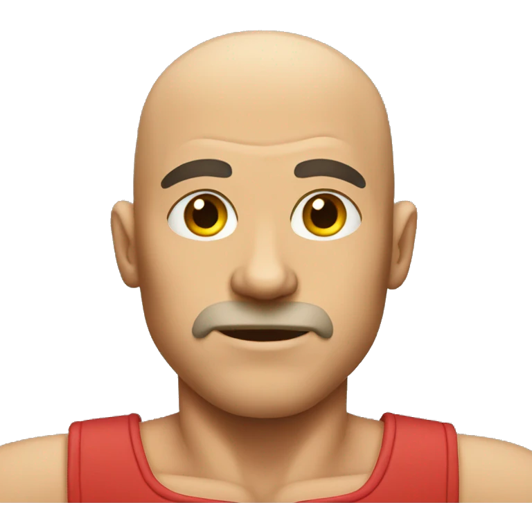 Bald person with muscles emoji