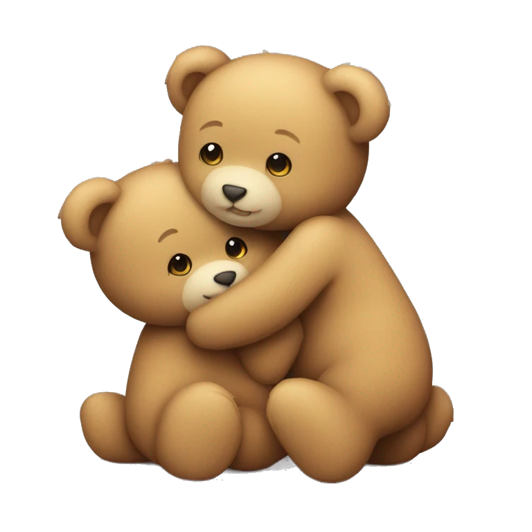 Cute teddy bears hugging  emoji
