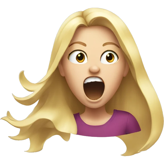 Yelling blonde girl emoji