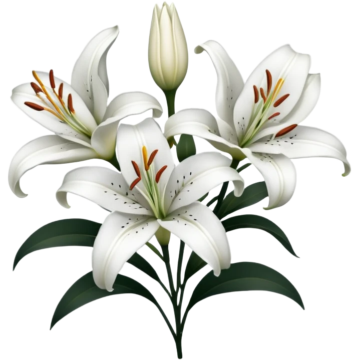 black and white lillies outline emoji