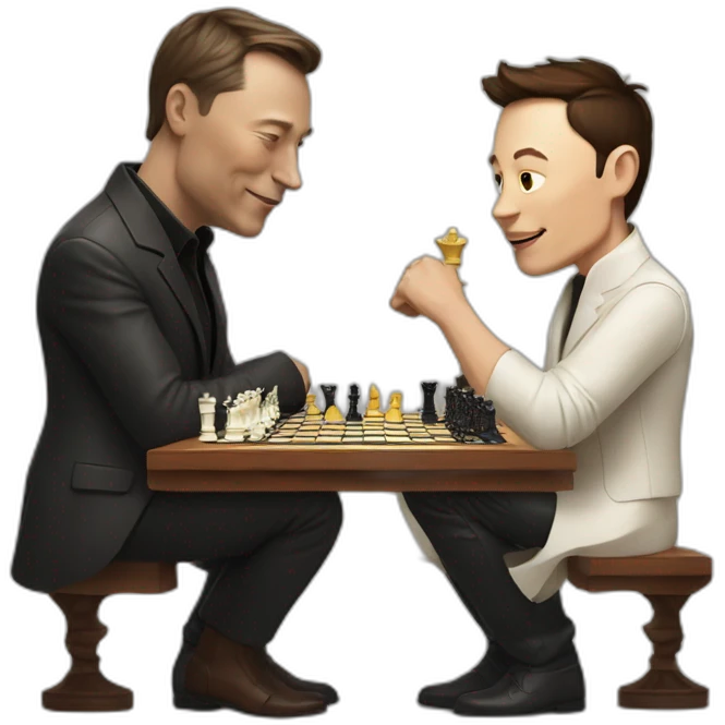 Yode and Elon musk play chess emoji