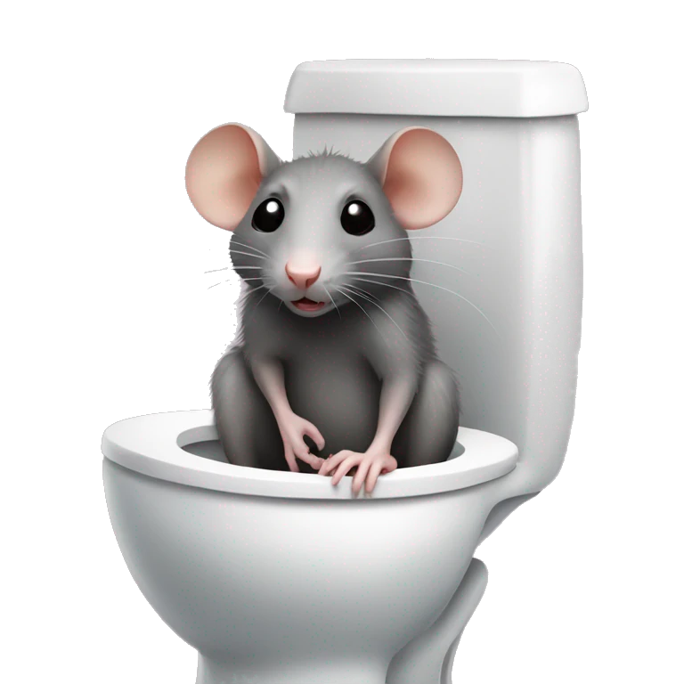 Rat sitting on a toilet  emoji