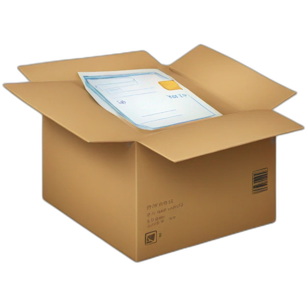 box with a postal card inside emoji