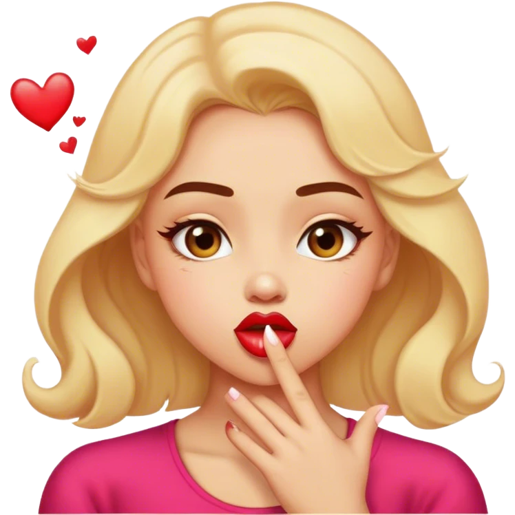 girl blowing kisses emoji