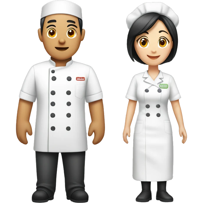 Asian couple: a male chef and a female nurse emoji