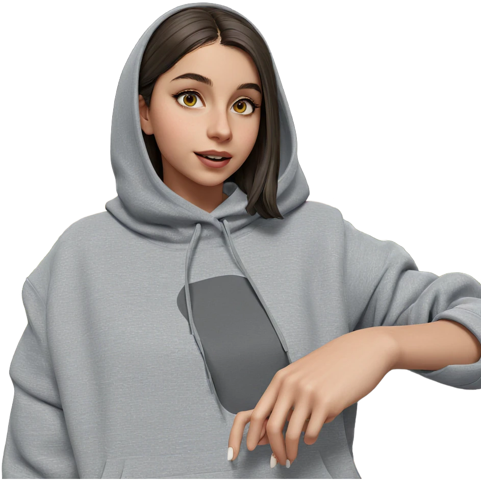 girl in hooded gaze emoji