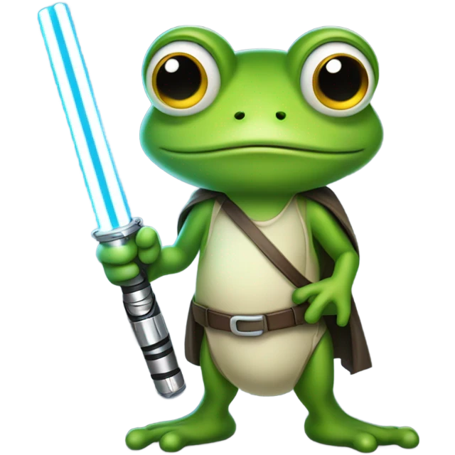 Frog with a lightsaber emoji