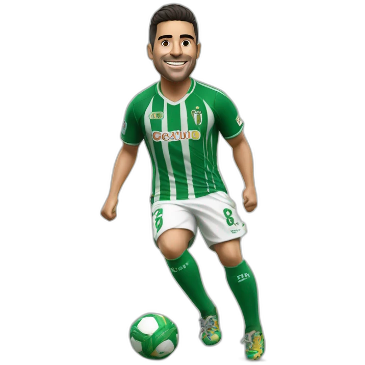 Hiperrealist joaquín sanchez celebration goal with betis tshirt emoji