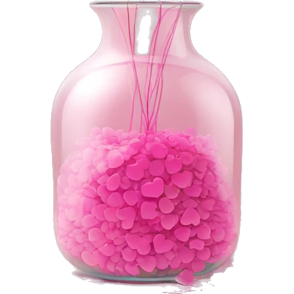 10000000 pink hearts in a clear glass vase emoji