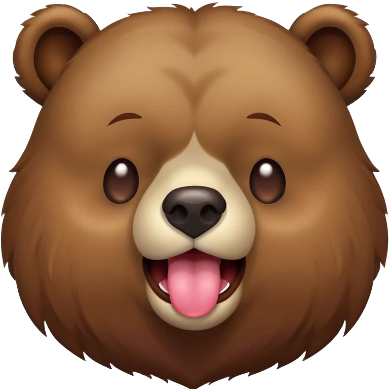 Bear with eyes closed and tongue hanging out one side of mouth emoji
