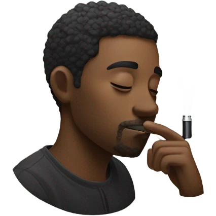 Black person hitting a vape  emoji