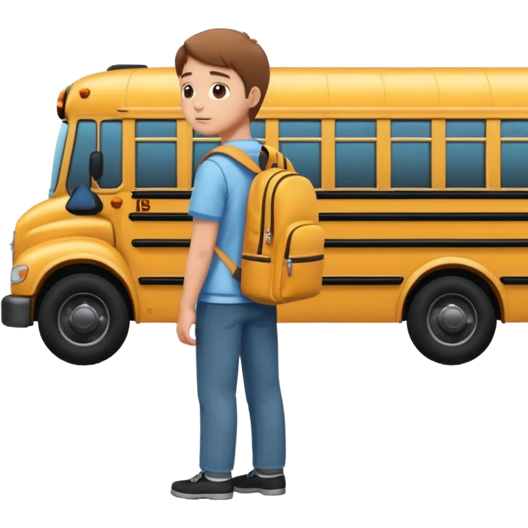 Standing in a queue at the school bus🚍 emoji