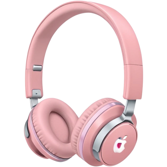 Casque bluetooth Apple rose pastel emoji