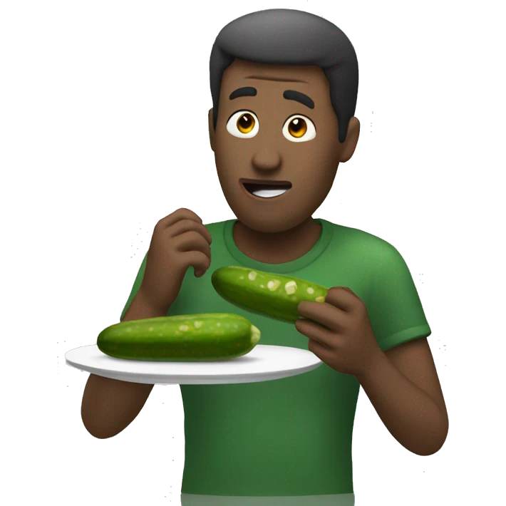 Guy eating pickle emoji