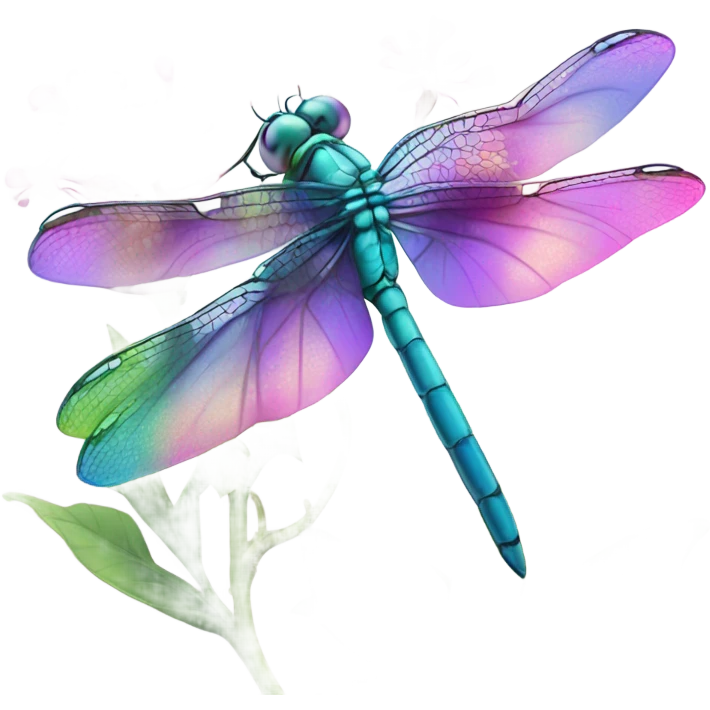 Dragonfly and flower emoji