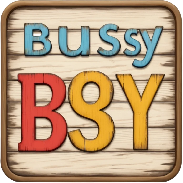 Sign with the letters “busy” on it emoji