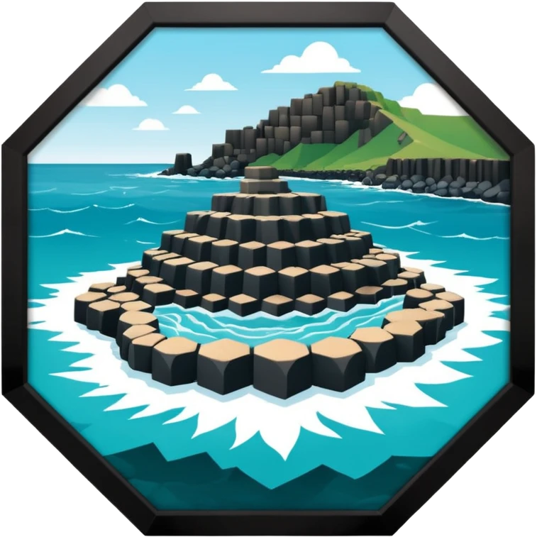 giant's causeway in northern ireland it has hexagonal rock pillars set against the ocean add more ocean emoji