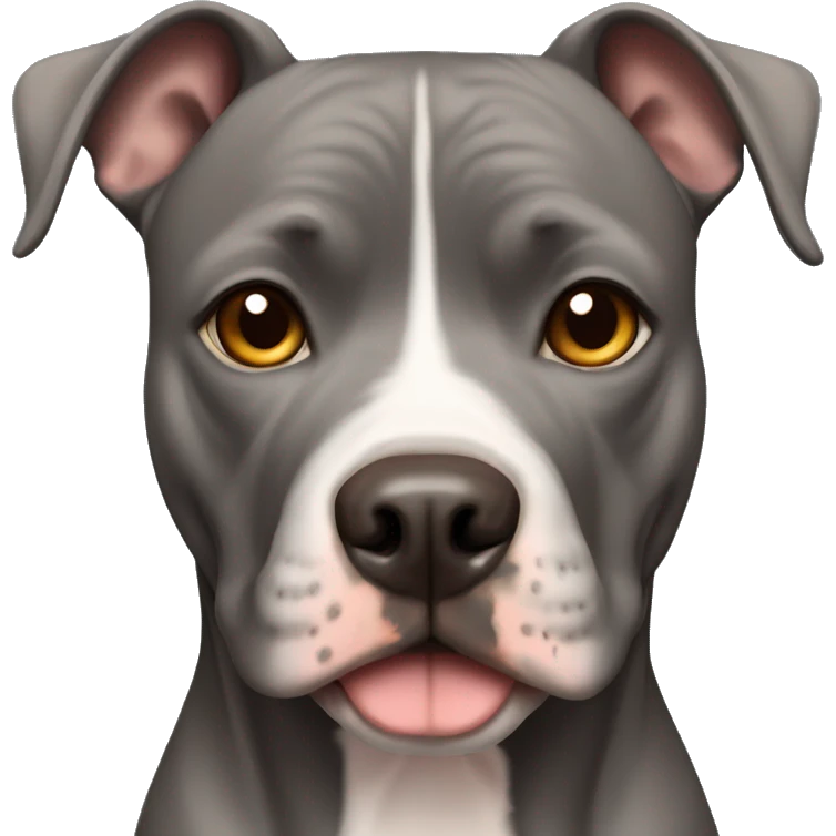 Black american pitbull terrier with light brown eyes emoji
