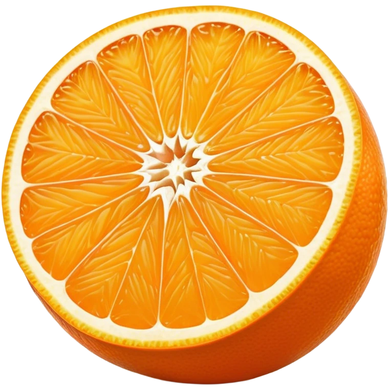 Cinematic juicy orange, sliced open to reveal glistening, bright citrus flesh, soft golden highlights, fresh and refreshing, natural and vibrant. emoji