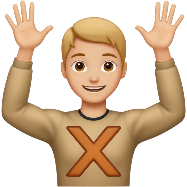 Please make an emoji where the wearer marks O or X with his arm. emoji