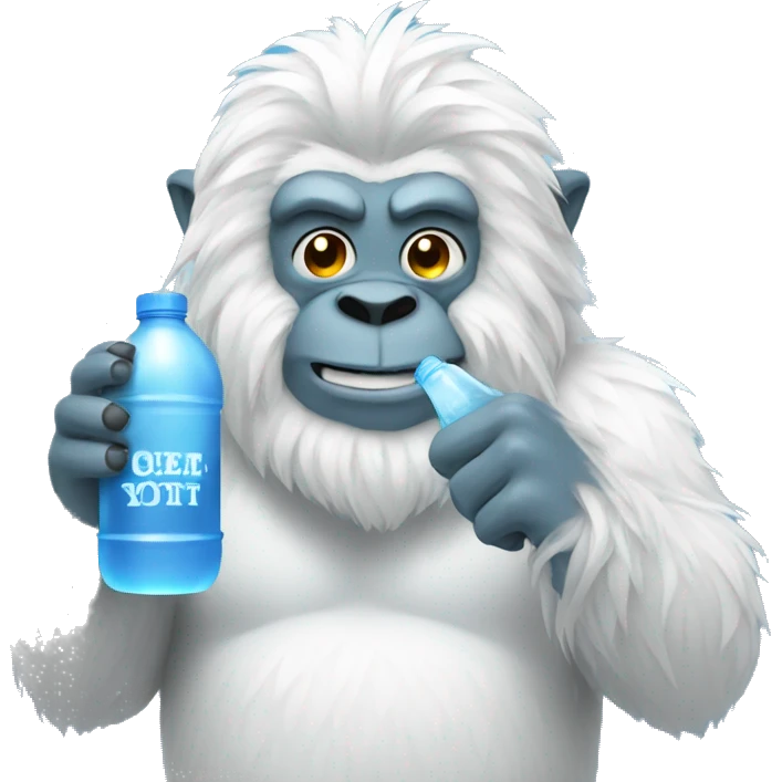 yeti holding water bottle emoji