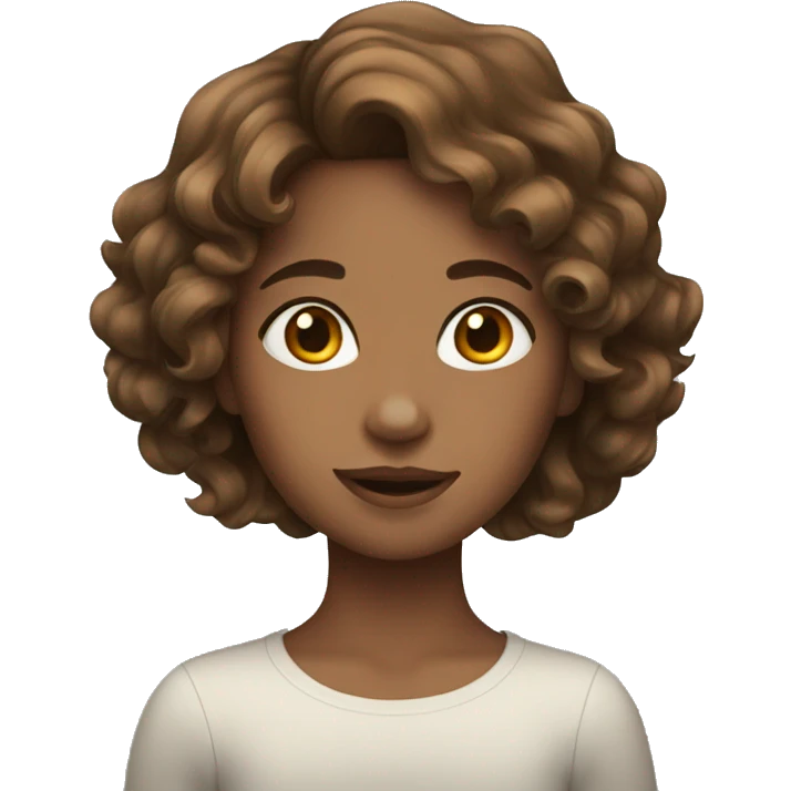 Girl with brown wavy hair emoji