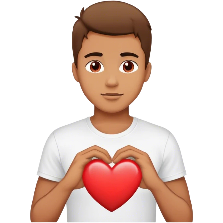 A guy wearing white T-shirt where there is written I love you Asu with red heart emoji