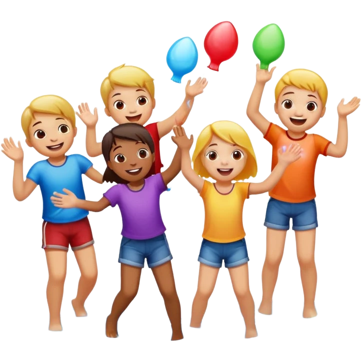 children playing with water balloons emoji