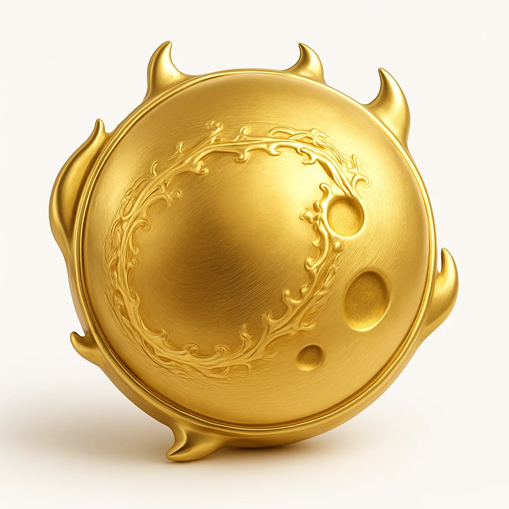 Enhance the sunspots to be more prominent on the orange golden ball of burning light emoji. Keep the swirling gases, bright granules, radiant fiery appearance. The emoji should be simple, round, with no face or text. emoji