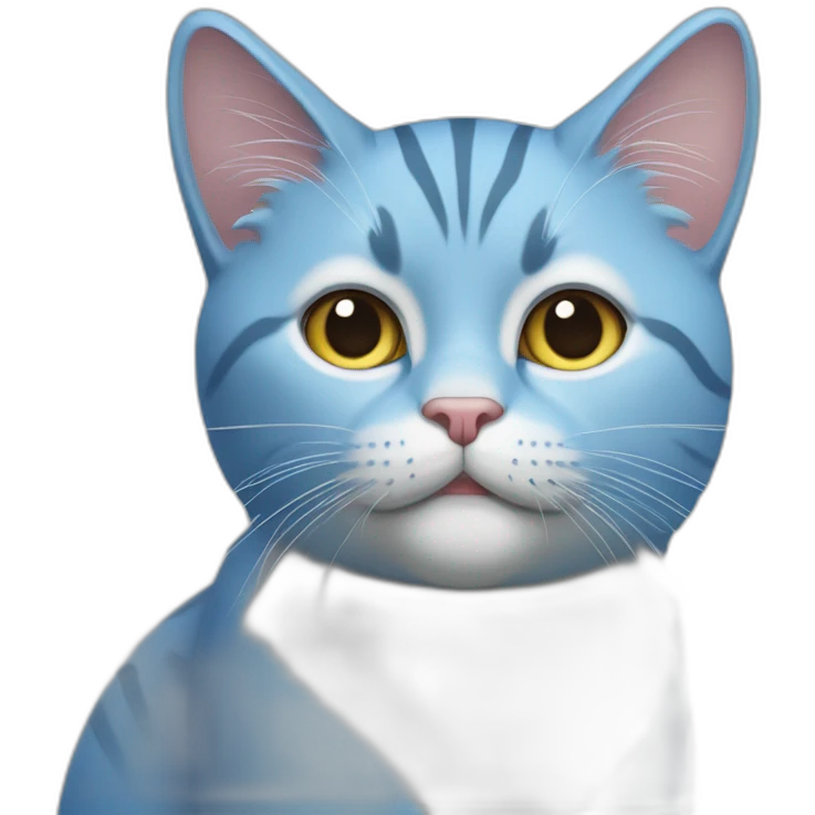 Blaue Katze mit Schlumpf kopf emoji