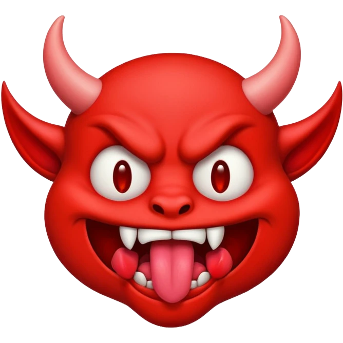 demon emoji with tongue out emoji