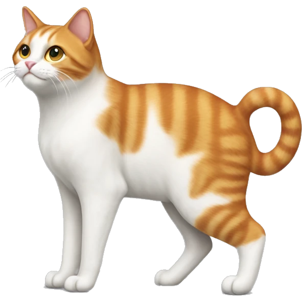 Ginger cat standing, view from the side. Like this emoji 🐈‍⬛ emoji