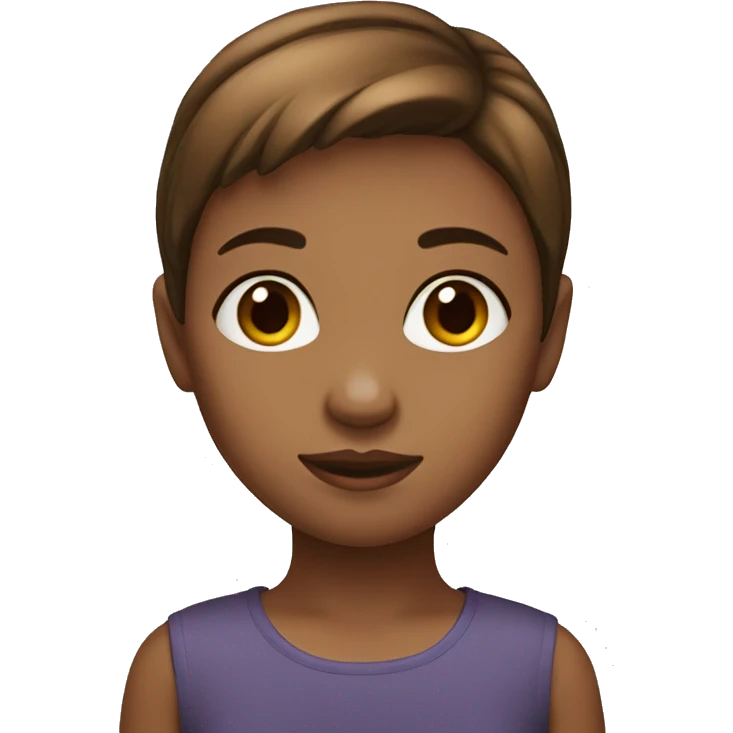 Girl with short brown hair emoji